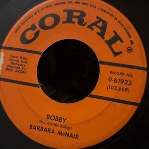 Coral Vinyl Record - Bobby by Barbara McNair. Till There Was You".